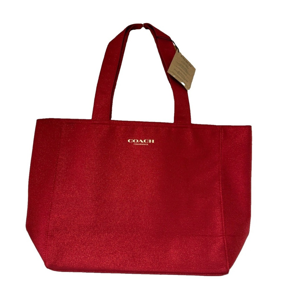 Coach Fragrance Sparkling Red Shimmery Tote Bag Travel Handbag Shopper Purse New